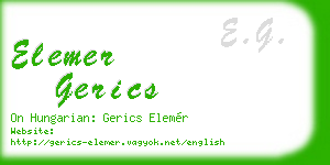 elemer gerics business card