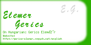 elemer gerics business card